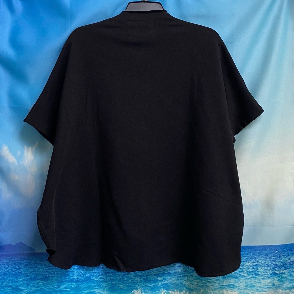 Frank & Eileen Audrey Funnel Neck Cotton Capelet Sweatshirt Size: OS Black - Picture 12 of 16